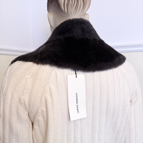 Liviana Conti genuine leather fur scarf vest - Picture 7 of 11